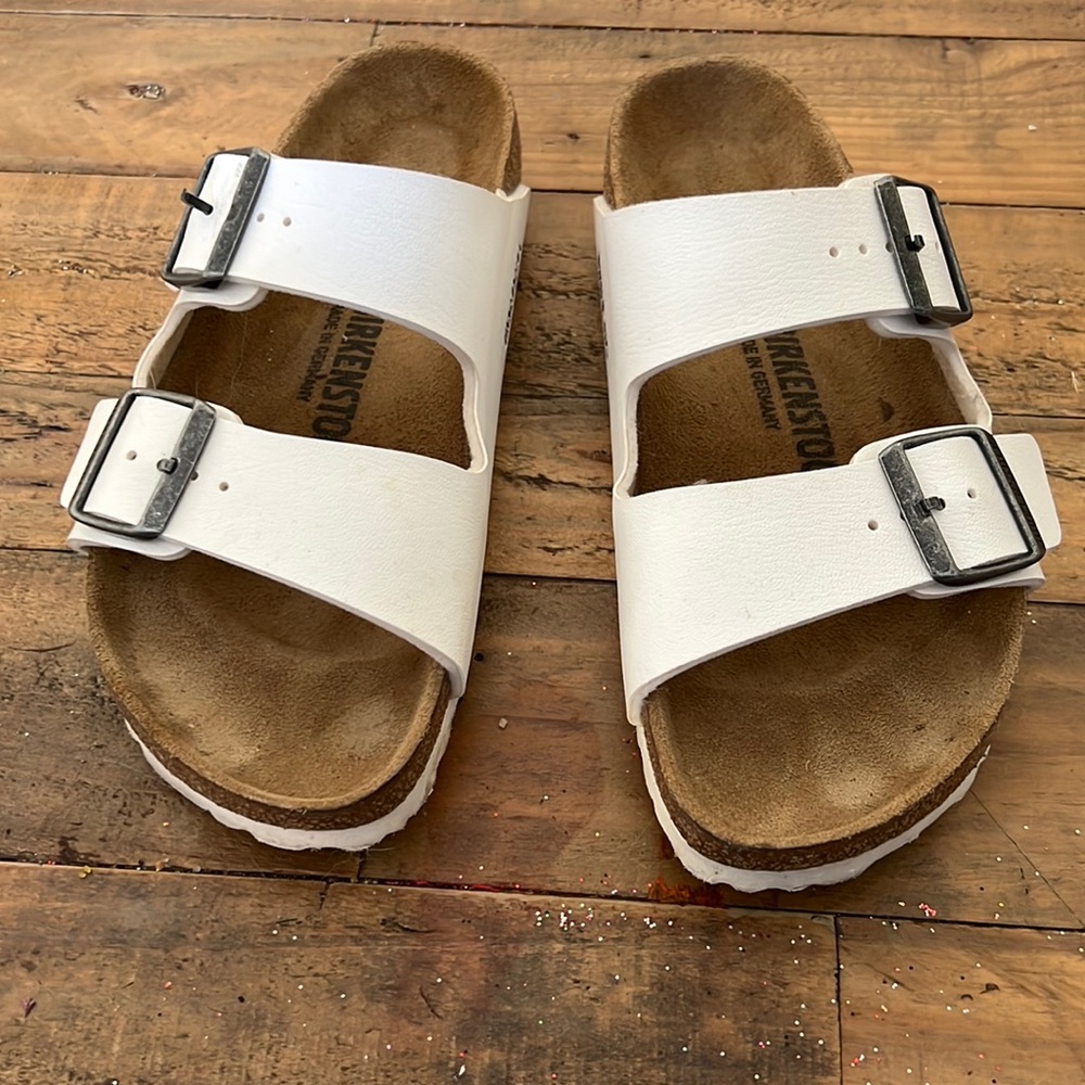 Arizona white leather Birkenstock